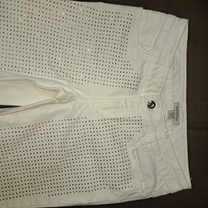 Boston Proper White Embellished Pants